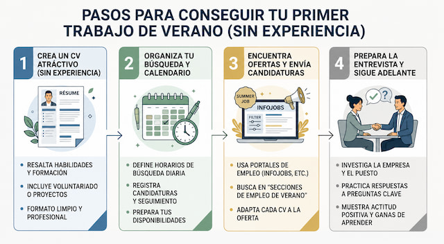 Pasos para conseguir un trabajo de verano sin experiencia